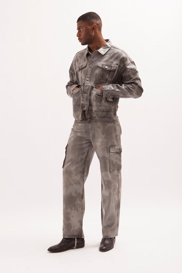 BIG FLEX SET- LOOSE FIT OVERDYE AND SEE THROUGH COATED CANVAS CARGO PANTS