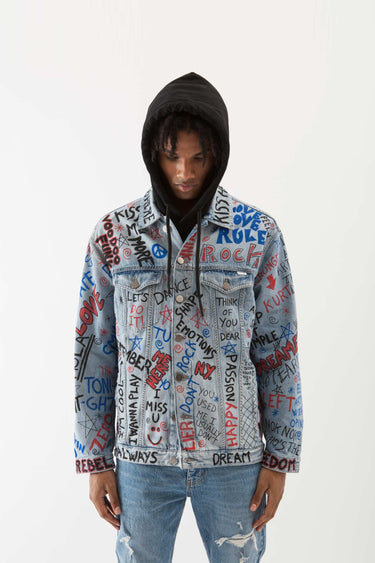 VOODOO KING - HAND PAINTED INDIGO DENIM JACKET